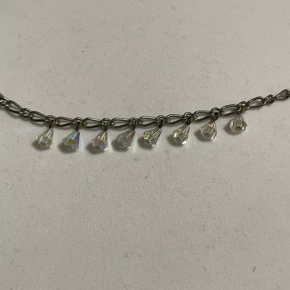 Vintage metal and crystal bracelet
